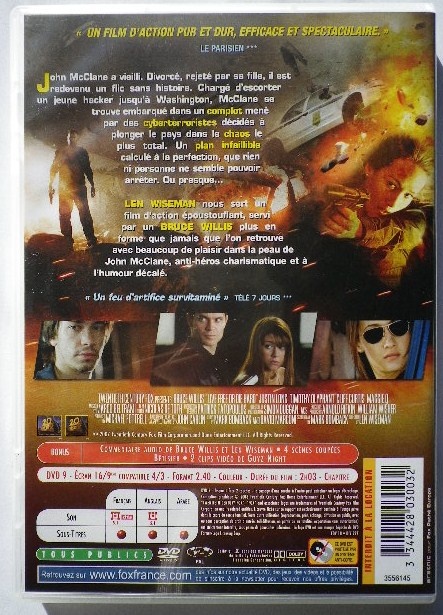 DVD DIE HARD 4 retour en enfer.